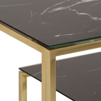 vidaXL Konsolbord guld rostfritt stål och härdat glas