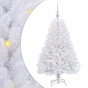 vidaXL Plast Hingad Julgran Vit 120 cm PVC och st&aring;l