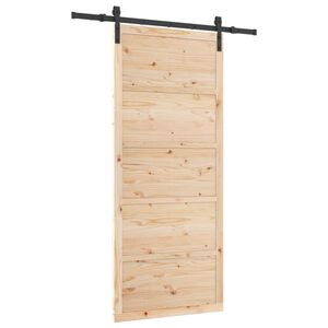 vidaXL Skjutd&ouml;rr Naturlig 80 x 208 cm Massiv furu