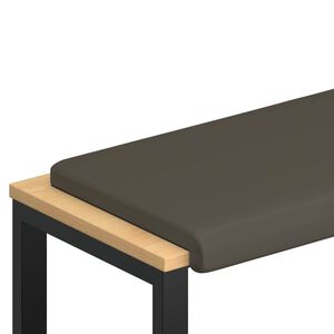 vidaXL B&auml;nk kudde Konstl&auml;der Gr&aring; Djup 35 cm