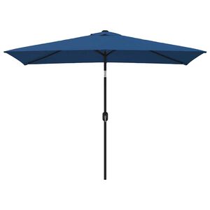 vidaXL Tr&auml;dg&aring;rdsparasoll med metallst&aring;ng 300x200 cm azur