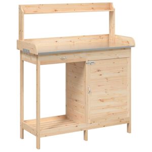 vidaXL Odlingsb&auml;nk med sk&aring;p 110,5x45x124,5 cm massivt grantr&auml;