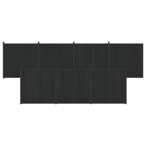 vidaXL St&auml;ngselpanel 7 st 1230 x 186,5 cm WPC och aluminium Svart