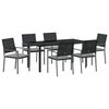 vidaXL Tr&auml;dg&aring;rdsm&ouml;belset 7 pcs Svart och Ljusgr&aring; PE Rattan