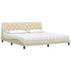 vidaXL Bed with Mattress Cream 200x200 cm Fabric
