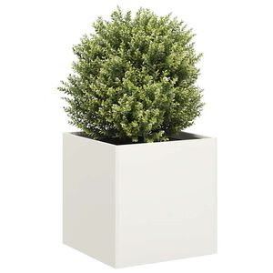vidaXL Odlingsl&aring;da vit 40x40x40 cm kallvalsat st&aring;l
