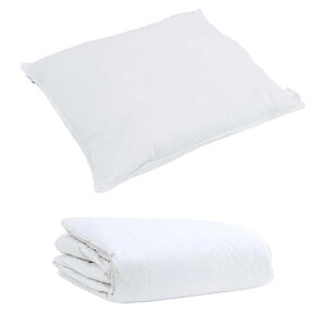 vidaXL Sommar Duvet med kudde 2 pcs Vit Dunfjäder