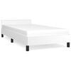 vidaXL S&auml;ngram med huvudgavel utan madrass vit 90x190 cm