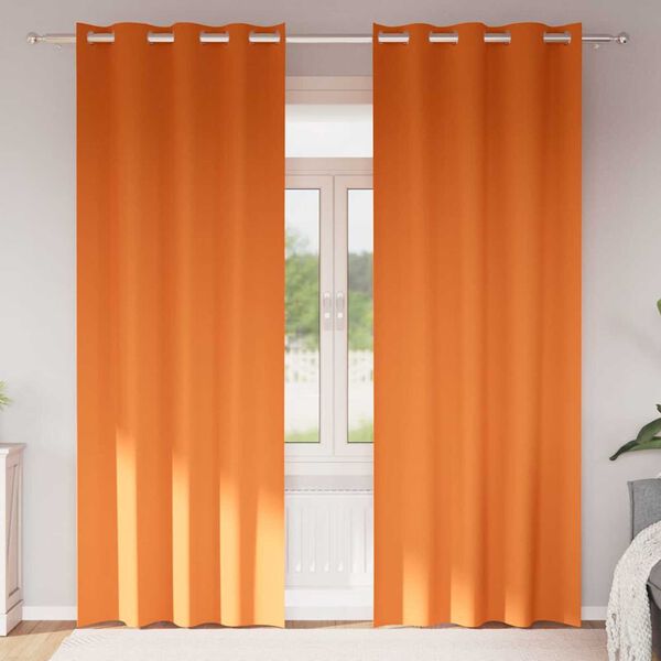 vidaXL Mörkläggningsgardiner med Ringar 2 pcs Klart Orange