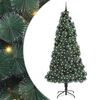 vidaXL Konstgjord f&ouml;rbelyst julgran med bollsats Gr&ouml;n 240 cm PET