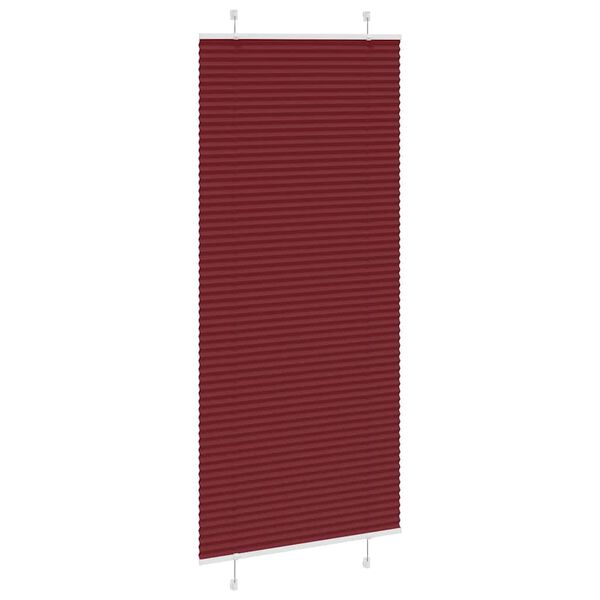 vidaXL Plisserad persienn Bordeaux r&ouml;d 95x200 cm tyg bredd 94,4 cm