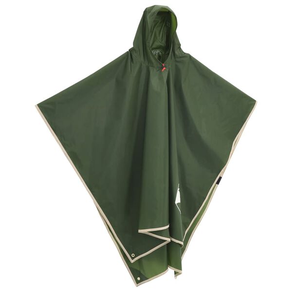 vidaXL Regnponcho med huva 2-i-1 grön 223x145 cm