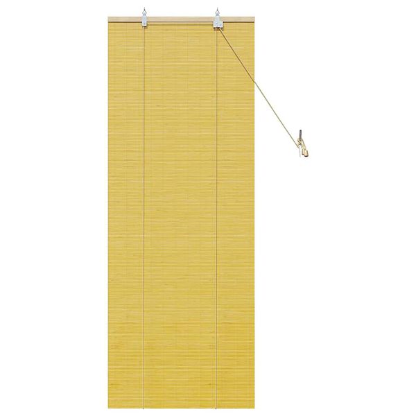 vidaXL Rullgardin med gardiner Gul 60 x 160 cm Bambu