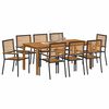 vidaXL Trädgårdsmöbelset 9 pcs Svart Poly rattan