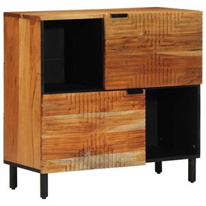vidaXL Sideboard Natural 80 x 33 x 75 cm Massivt Akaciatr&auml;