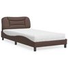 vidaXL Bed with Mattress "Hvar" Brown 100x200 cm Faux Leather