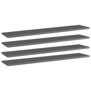 vidaXL Hyllplan 4 st gr&aring; h&ouml;gglans 100x20x1,5 cm konstruerat tr&auml;