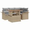 vidaXL Tr&auml;dg&aring;rdsoffset med lagring 5 pcs Beige Poly rattan
