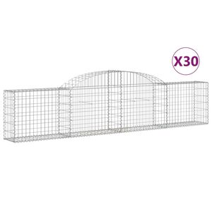 vidaXL Gabioner b&aring;gformade 30 st 300x30x60/80 cm galvaniserat j&auml;rn