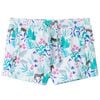 vidaXL Barnshorts med sn&ouml;re ecru och m&ouml;rk mintgr&ouml;n 128