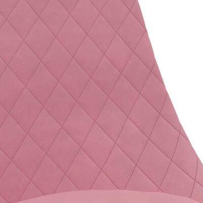 vidaXL Snurrbara matstolar 6 st rosa sammet