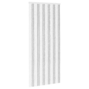 vidaXL Insektsgardin Chenille Ljusgr&aring; och vit. 100 x 230 cm 100% PP