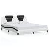 vidaXL Bed Frame "Viana" with LED without Mattress White and Black 180x200 cm
