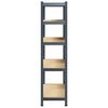 vidaXL Slitstark hylla antracit stål och konstruerat trä 5 hyllplan