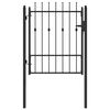 vidaXL Staketgrind ASTEN 100 x 125 cm Metall Svart L&aring;sbar