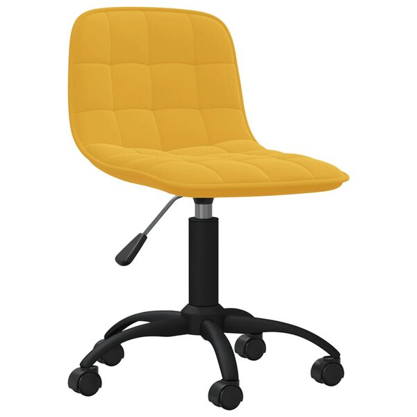 vidaXL Snurrbara matstolar 2 st senapsgul sammet