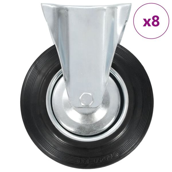 vidaXL Fasta hjul 8 st 200 mm