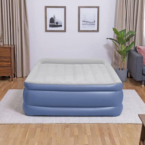 Bestway Luftmadrass Tritech 2-pers 203x152x56 cm blå och grå