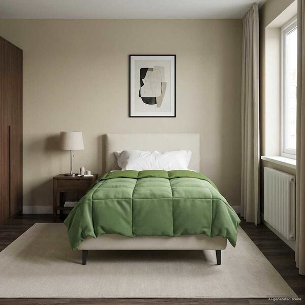 vidaXL Vinter T&auml;cke Quiltad Gr&ouml;n 155 x 200 cm Mikrofiber