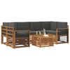 vidaXL Utomhussoffset 7 pcs Naturlig och Antracit Massivt Akaciatr&auml;