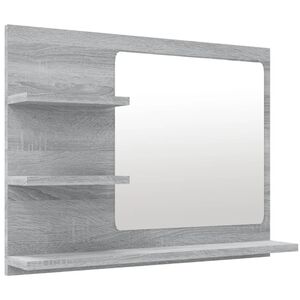 vidaXL Badrumsspegel gr&aring; sonoma 60x10,5x45 cm konstruerat tr&auml;