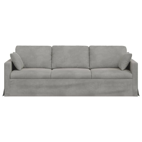 vidaXL Soffa Ljusgr&aring; 228 x 78 x 80 cm Sammet