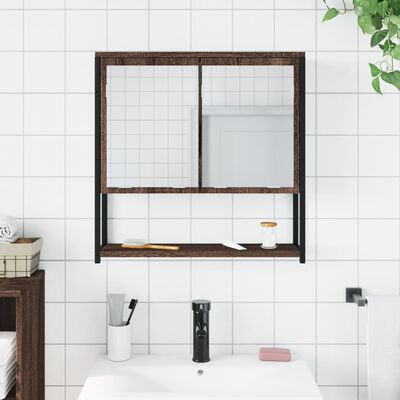 vidaXL Spegelskåp för badrum Brun ek 60x16x60 cm konstruerat trä