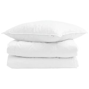 vidaXL Sommar Duvet med kudde 2 pcs Vit Dunfj&auml;der