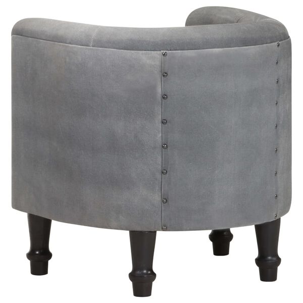 vidaXL F&aring;t&ouml;lj svart &auml;kta skinn och massivt mangotr&auml;