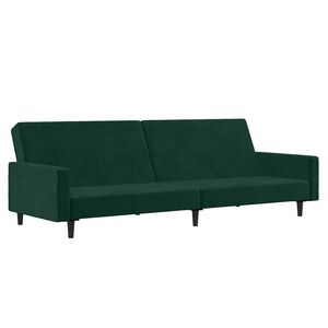 vidaXL B&auml;ddsoffa 2-sits m&ouml;rkgr&ouml;n sammet