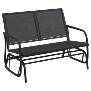 vidaXL Gungb&auml;nk svart 120,5x76x86,5 cm textilene&st&aring;l
