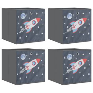 vidaXL Vikbar f&ouml;rvaringsl&aring;dor 4 st gr&aring; 32x32x32 cm non-woven tyg