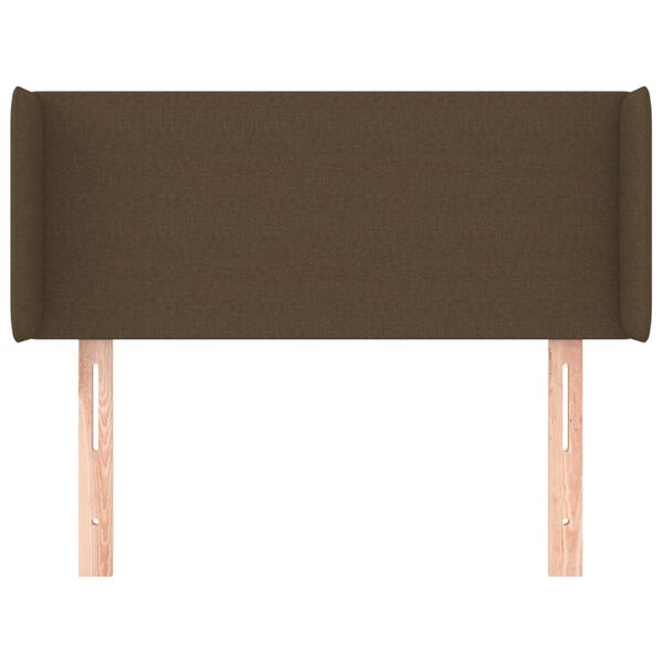 vidaXL S&auml;nggavel med kanter m&ouml;rkbrun 93x16x78/88 cm tyg