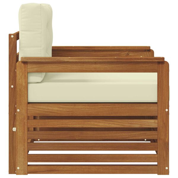 vidaXL Utomhussoffset Massivt akaciatr&auml; och polyester Naturf&auml;rg