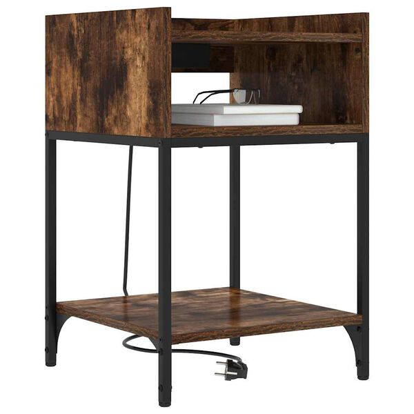 vidaXL Nattduksbord 2 pcs R&ouml;kt ek 40 x 40 x 61 cm Konstruerat tr&auml;