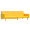 vidaXL B&auml;ddsoffa 2-sits med fotpall gul tyg
