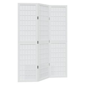 vidaXL Rumsavdelare 3 paneler vit massivt kejsarträ