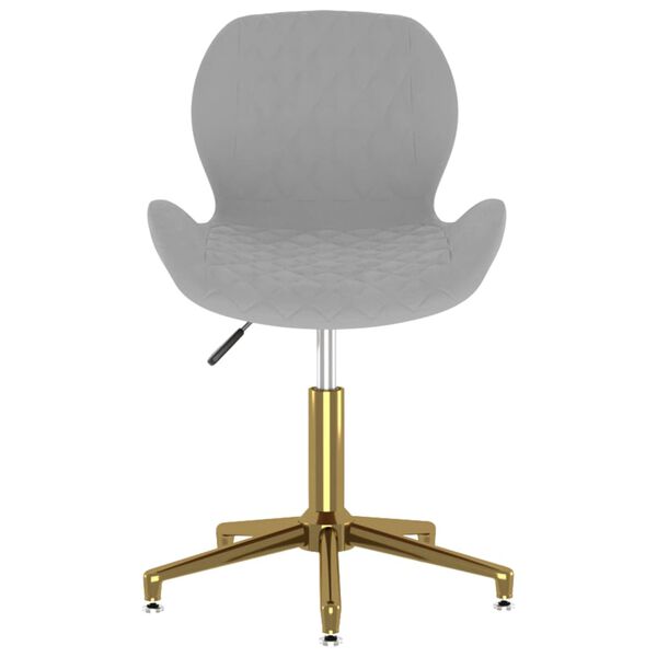 vidaXL Snurrbara matstolar 2 st ljusgr&aring; sammet