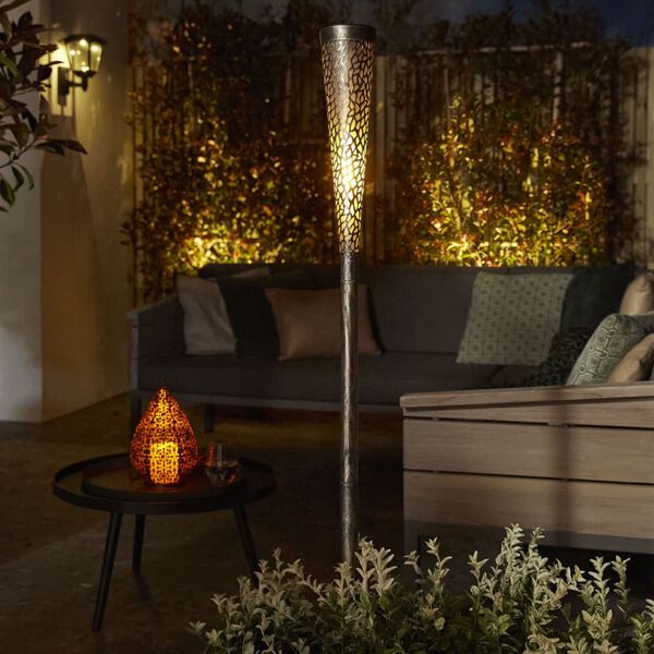 Luxform Tr&auml;dg&aring;rdsbelysning solcell LED Plymouth gr&aring;