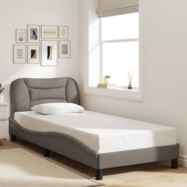 vidaXL Bed Frame without Mattress "Hvar" Taupe 80x200 cm Fabric